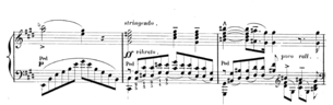 ff vibrato on a score of Liszt