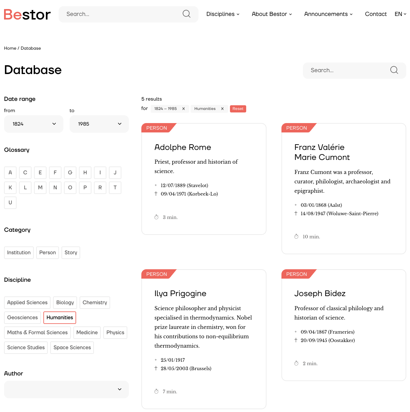 Bestor project interface