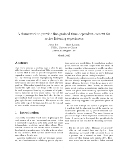 Download 'A framework to provide fine-grained time-dependent context for active listening experiences'