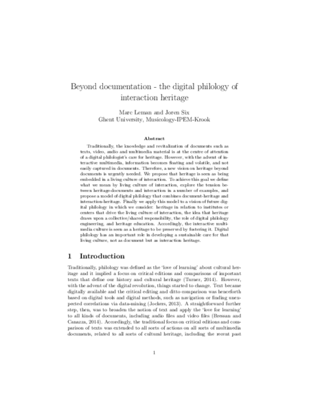 Download 'Beyond documentation – The digital philology of interaction heritage'