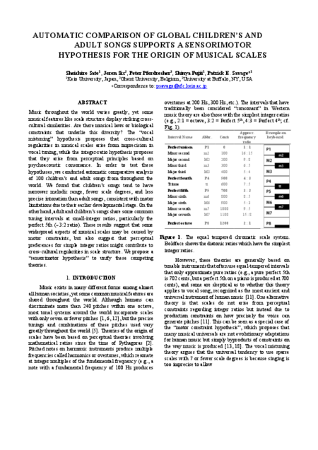 Download 'Automatic comparison of global children’s and adult songs'