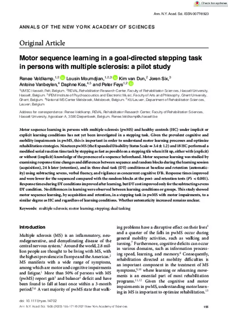 Download 'Motor sequence learning in a goal-directed stepping task in persons with multiple sclerosis : a pilot study'