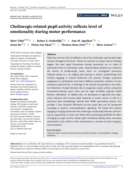 Download 'Cholinergic-related pupil activity reflects level of emotionality during motor performance'
