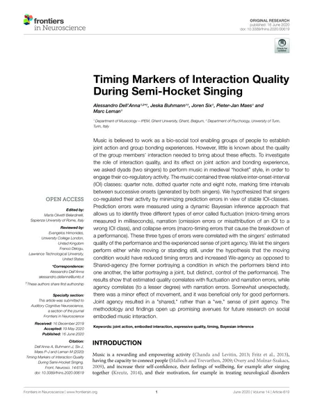 First page of Timing Markers of Interaction Quality During Semi-Hocket Singing