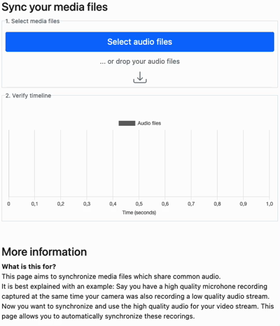 Example of an audio-to-audio alignment in the browser